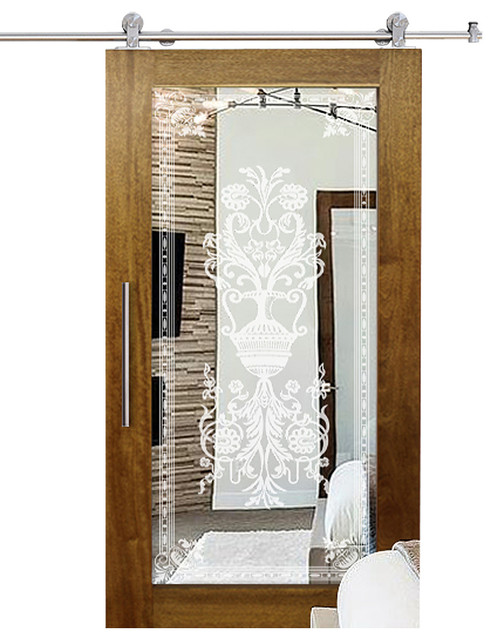 Solid Tropical Oak Sliding Barn Door With Mirror 36 X84 Inch Hardware Kit Transitional Interior Doors By Glass Us - Glass Mirror Sliding Door Hardware Solid Tropical Oak Sliding Barn Door With Mirror 36 X84 Inch Hardware Kit Transitional Interior Doors By Glass Us - Glass Mirror Sliding Door Hardware