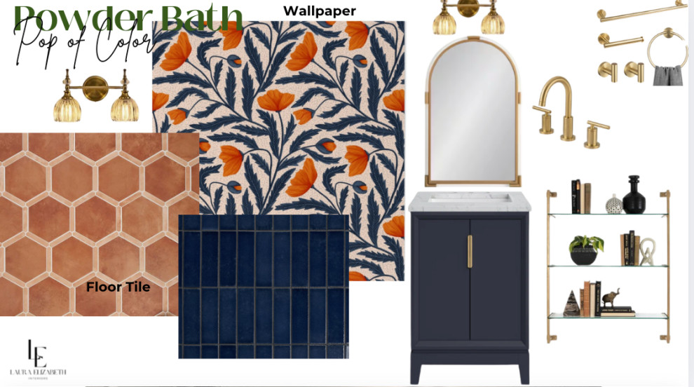 Poppy Powder Bathroom - Design Concept