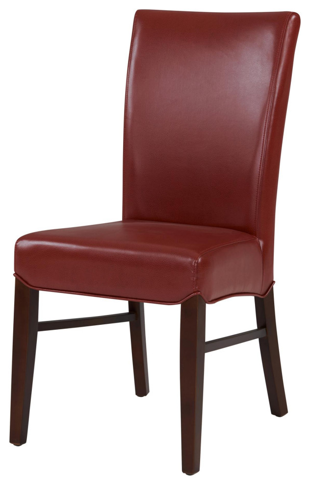 Ridge Bonded Leather Chair, Pomegranate (Set Of 2)