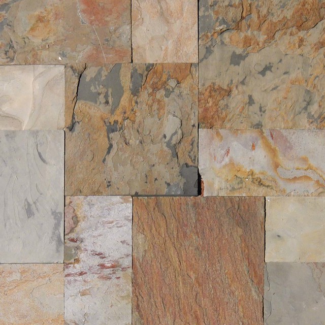 Gauged Autumn Slate French Pattern Tile 16 Sq Ft Kit Autumn Slate French Pattern Tile