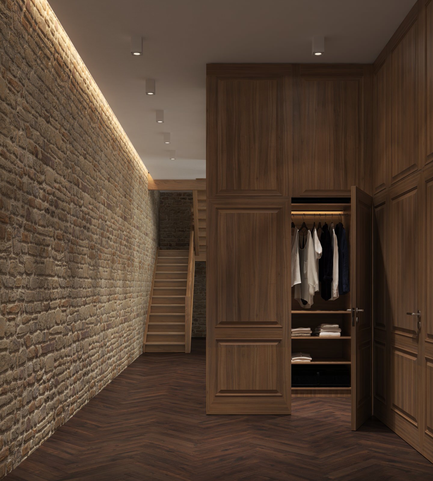 дизайн-проект интерьера деревянного загородного дома