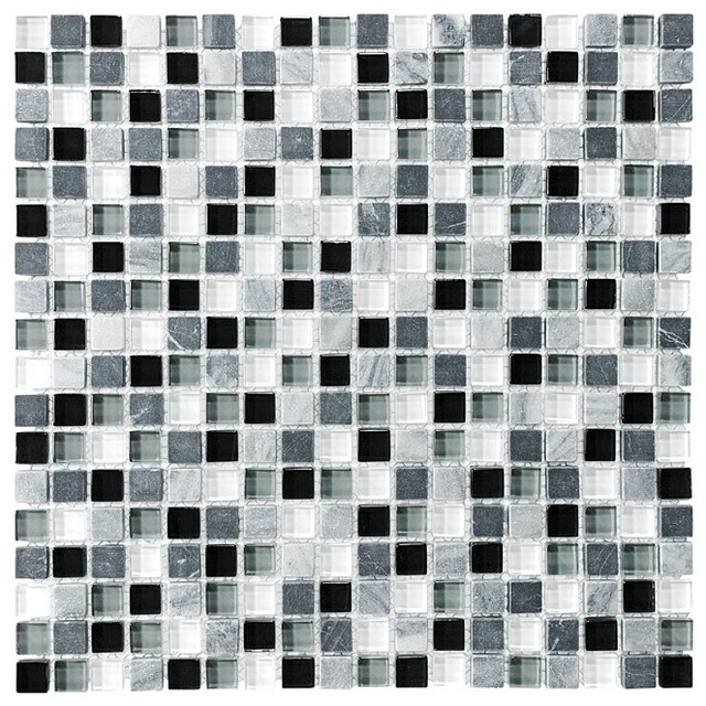 12X12X3/8 Mesh-Mount Glass & Stone Mosaic Tile Salvador Brick Price per 2 