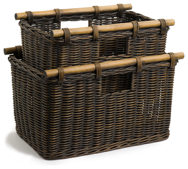 Tall Narrow Wicker Storage Basket, Small - Baskets - by The Basket Lady ...