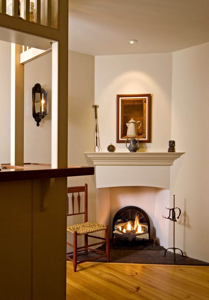 Corner Fireplace and Tavern Bar - Traditional - Living ...