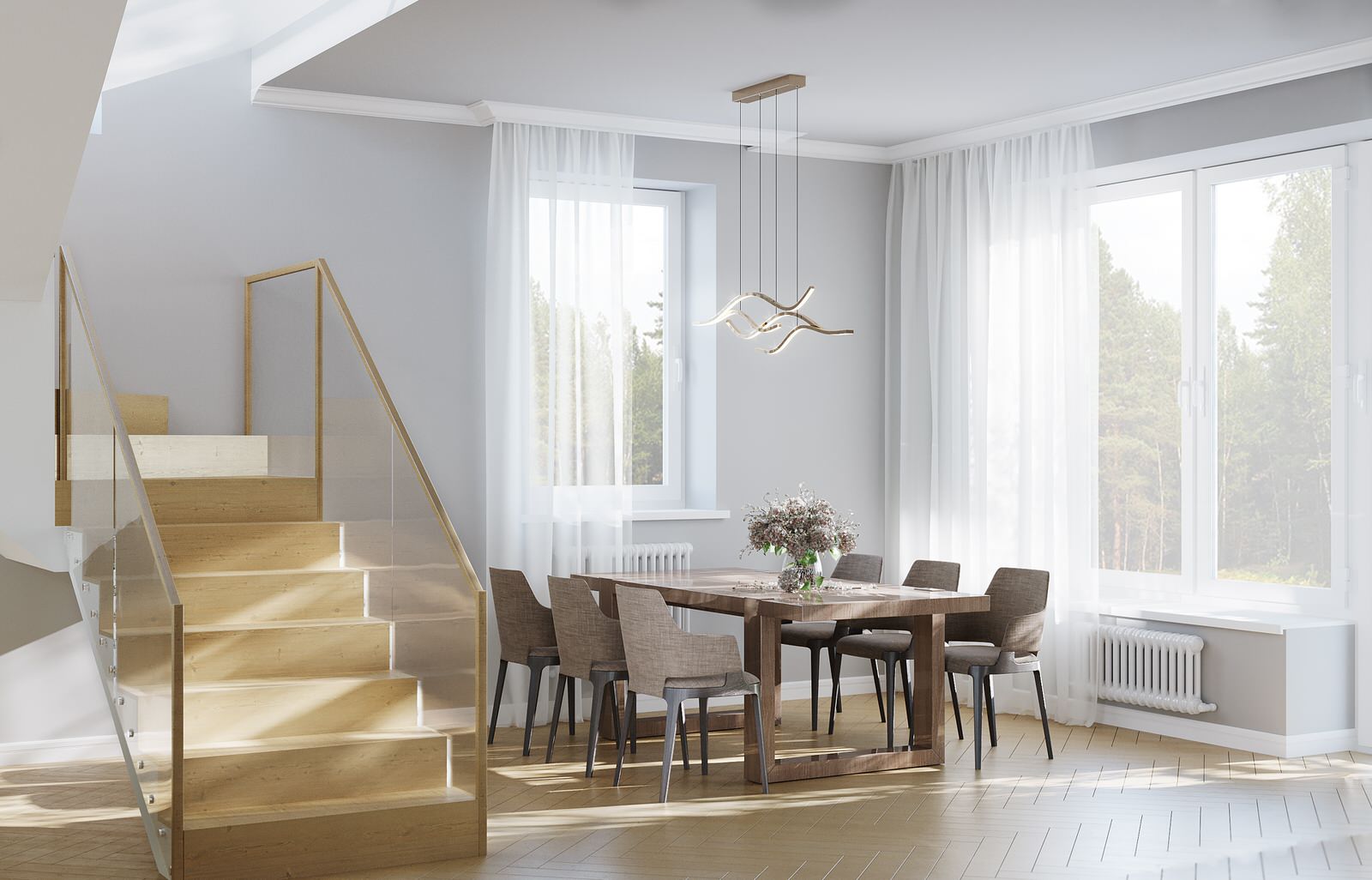 Дизайн проект интерьера коттеджа 140 кв.м.