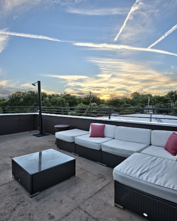 Photo of a small contemporary rooftop deck in Austin.