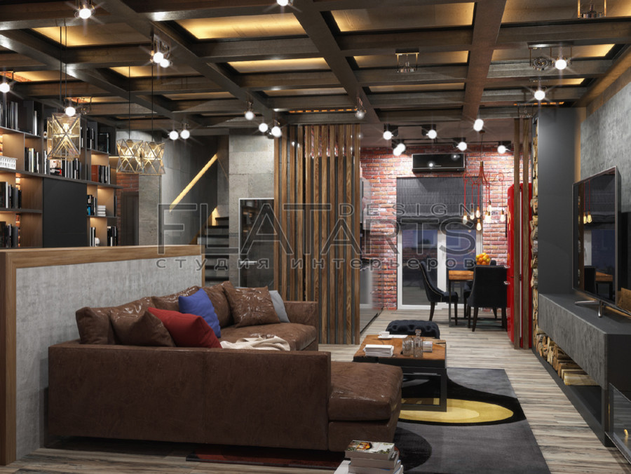 Дизайн таунхауса 140кв.м в стиле лофт