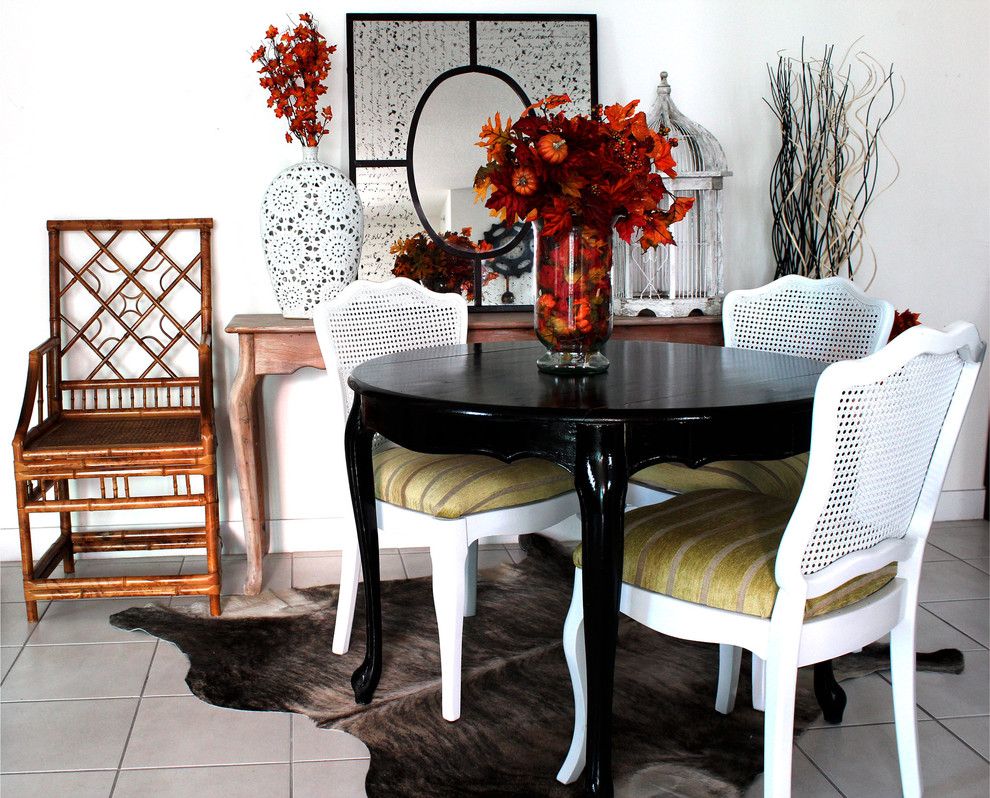 Eclectic dining room in Miami.