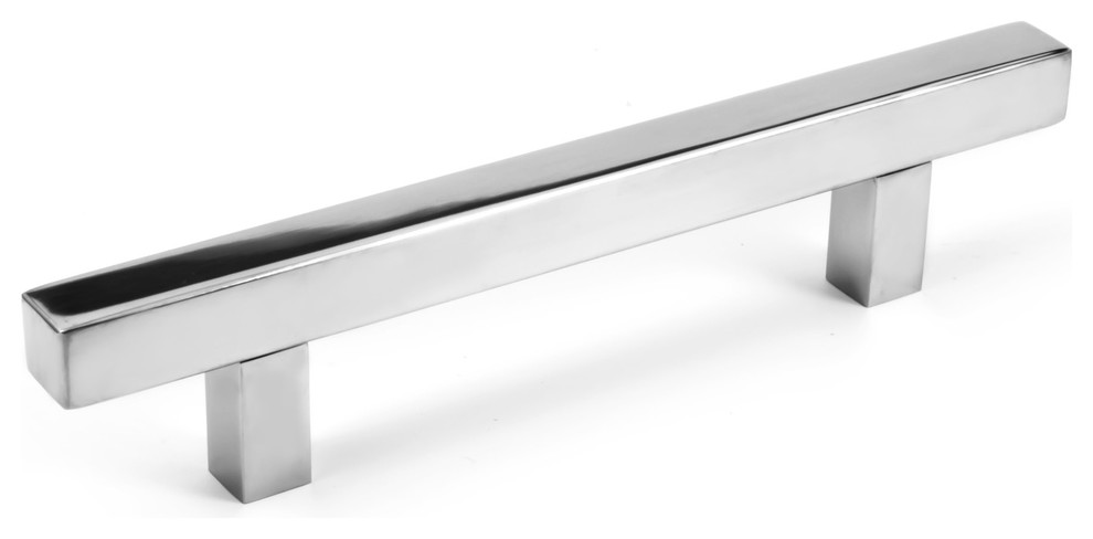 Celeste Pi Square Bar Pull Cabinet Handle Polished Chrome Stainless, 3.75"x6"