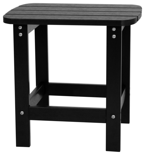 Indoor/Outdoor Poly Resin Adirondack Patio Side Table Transitional