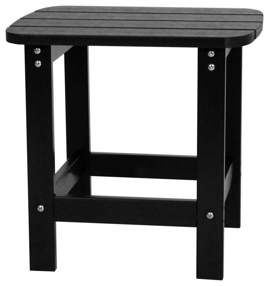 Indoor/Outdoor Poly Resin Adirondack Patio Side Table Transitional