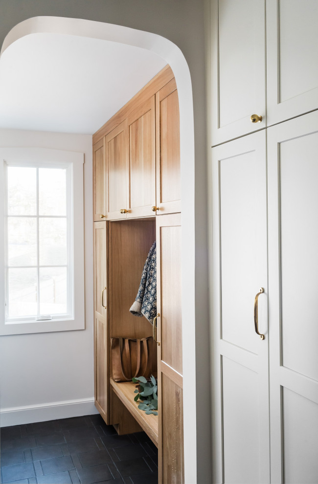 Inspiration for a transitional entryway remodel in Boston