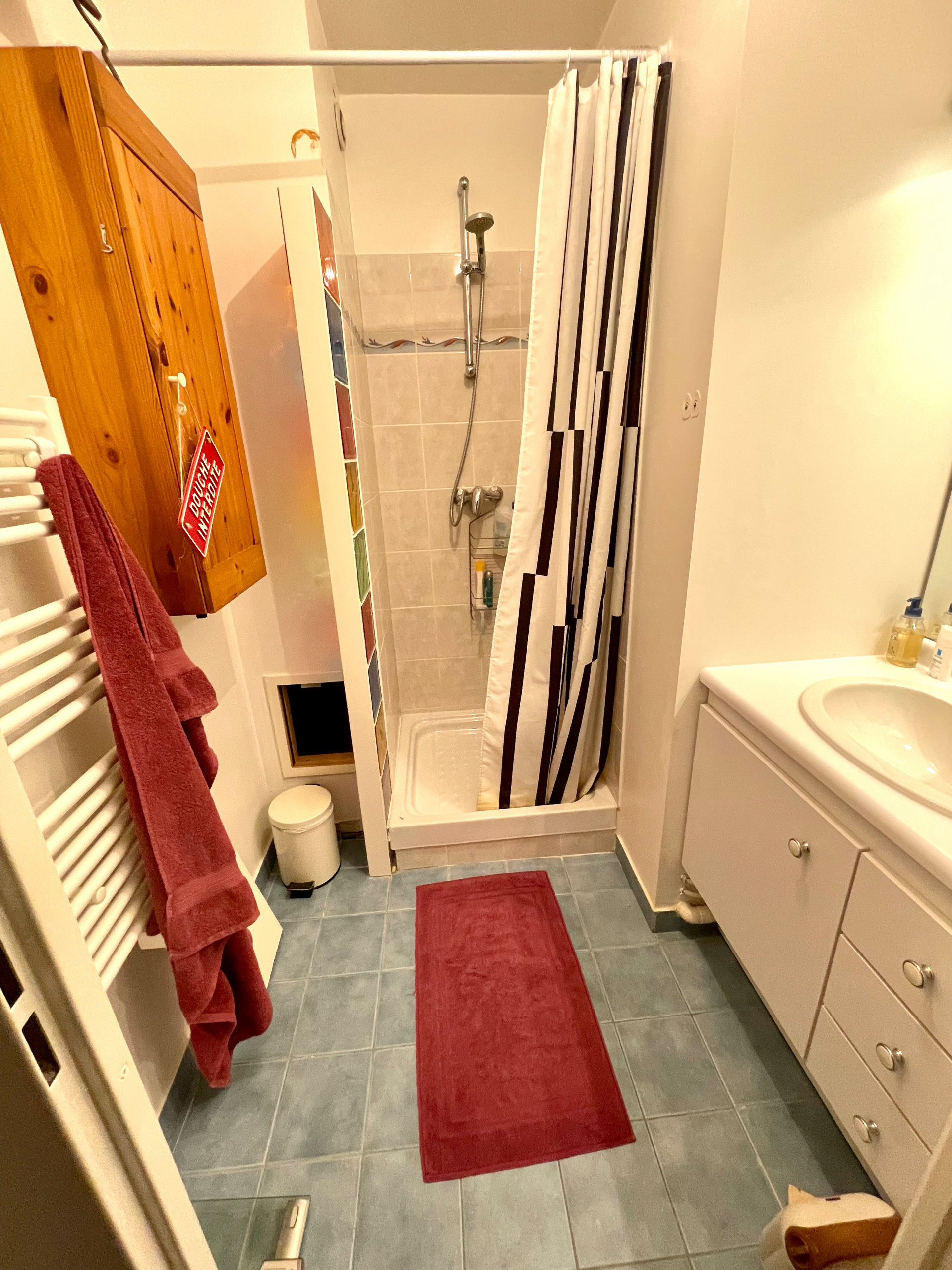 SALLE D'EAU: receveur extra-plat et niche porte-accessoires