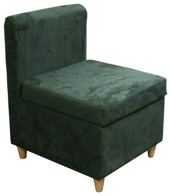 ORE International 28.5" Tall Polyurethane Accent Chair with Storage in Green