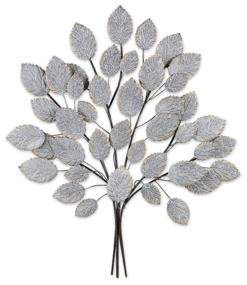 Metal Wall Tree Decor With Rope Tie Contemporary Metal Wall Art