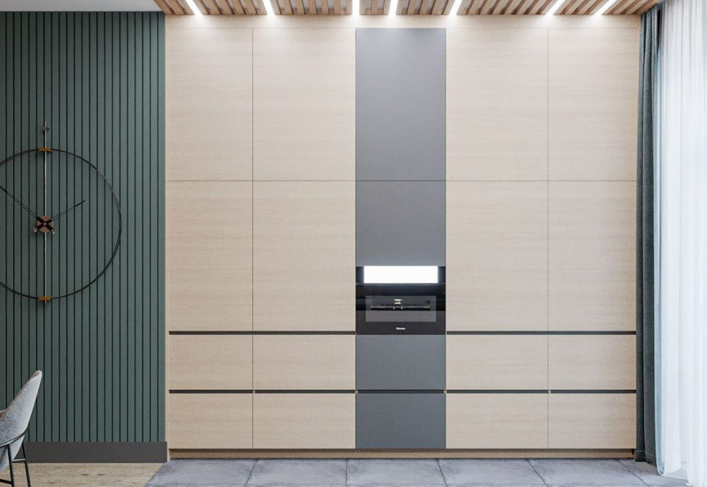 Дизайн-проект кухни в эко стиле и лофте в квартире во Владивостоке