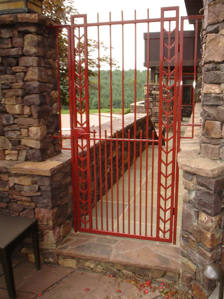 g026 Custom Frank Lloyd Wright Inspired Iron Gates - Craftsman - Patio ...