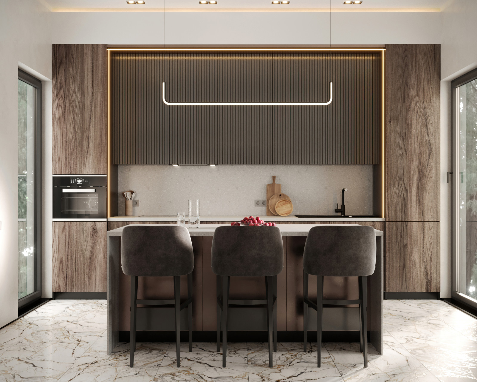 Загородный дом, минималистичный и строгий