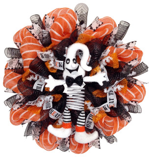 Halloween Ghost Deco Mesh Wreath Boo To You