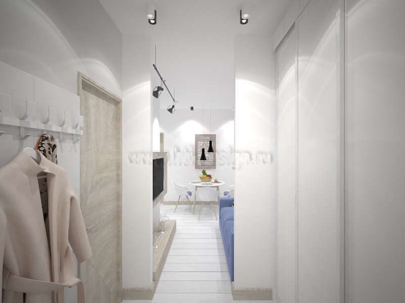 Прямоугольная студия 36 кв.м