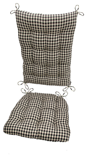 Checkers Black & White Checkered Rocking Chair Cushions ...