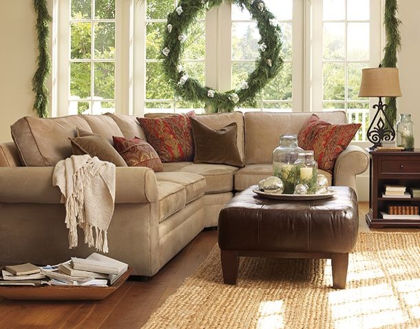 Neutral Couch Family Room  Pottery  Barn  Traditional 