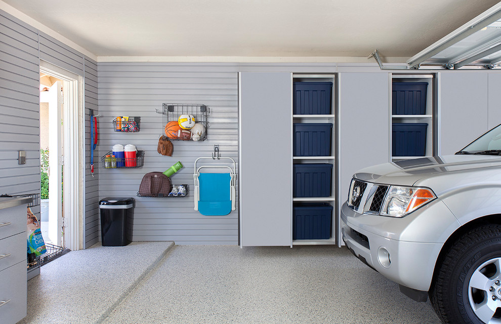 This is an example of a modern garage in Other.