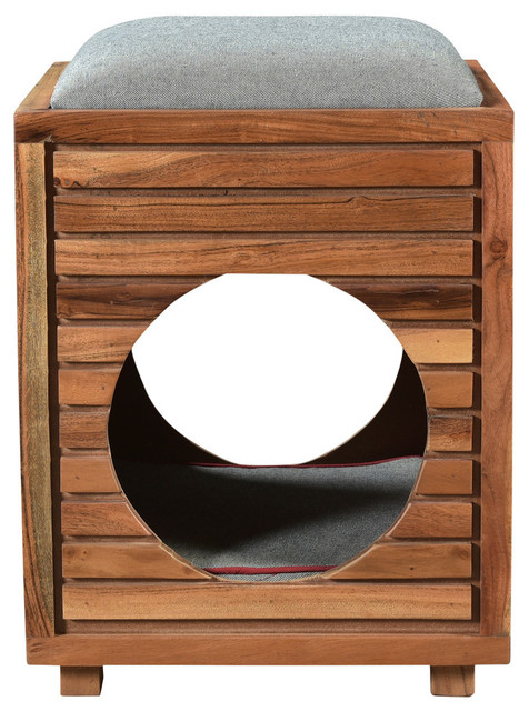 small wooden dog bed