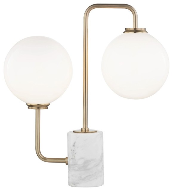 Mitzi Mia 2-Light 18" Table Lamp in Aged Brass