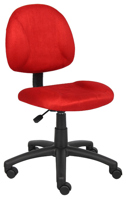 Boss Microfiber Desk Chair In Red Finish B325 Rd Contemporary