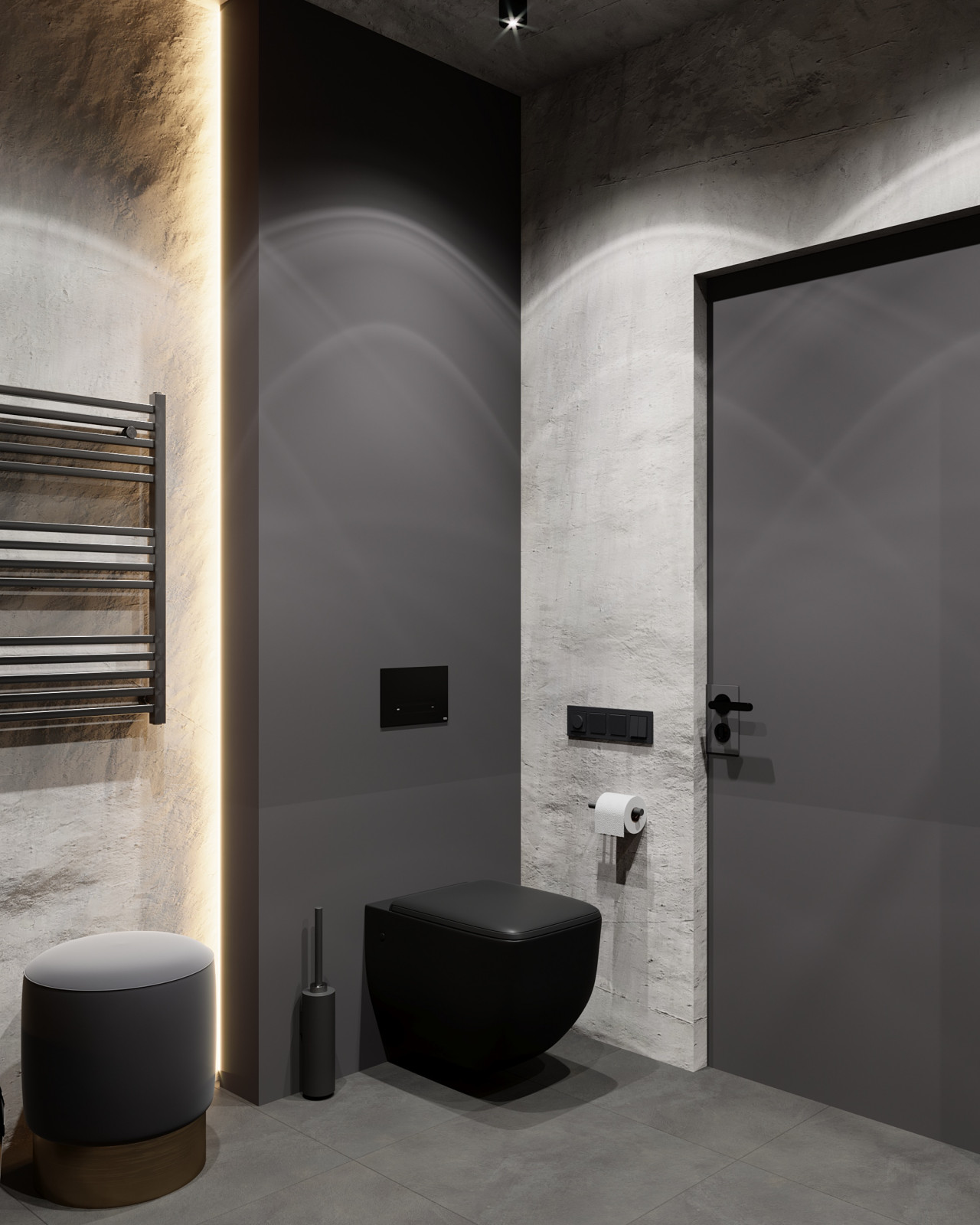 Брутальная квартира с элементами минимализма 65