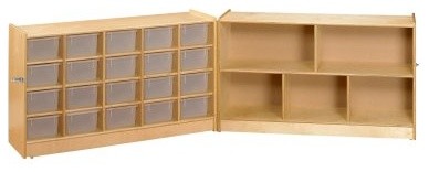 A & E Mobile Fold and Lock 20 Cubbie Storage with Bookcase