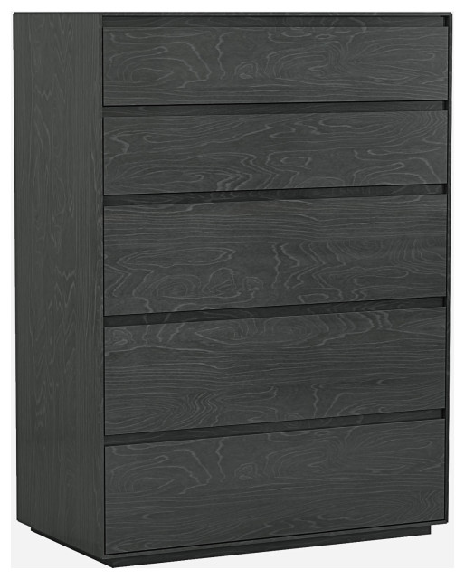Malibu Chest of Drawers High Gloss Grey 5 Self Close Drawers