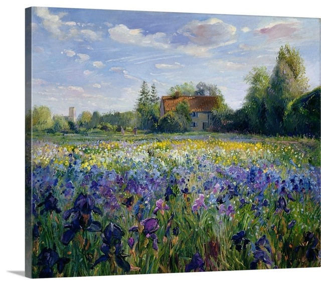 Evening at the Iris Field Wrapped Canvas Art Print, 36"x30"x1.5"