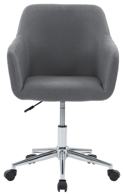 CorLiving Marlowe Upholstered Chrome Base Task Chair, Grey