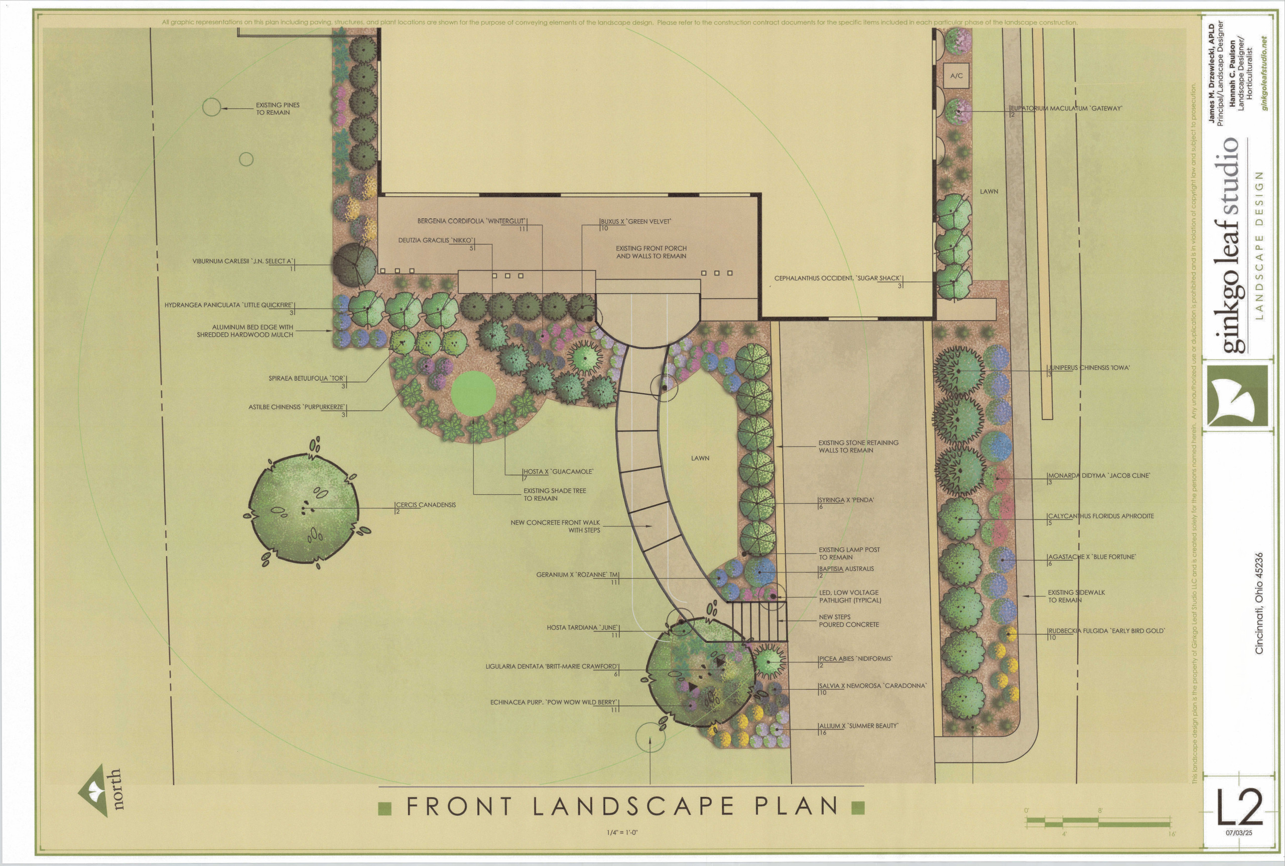 Mid-Century Front + Backyard Landscape - Cincinnati, OH