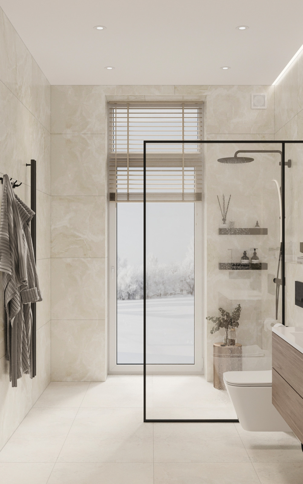 Стильный интерьер коттеджа с женской и мужской спальнями