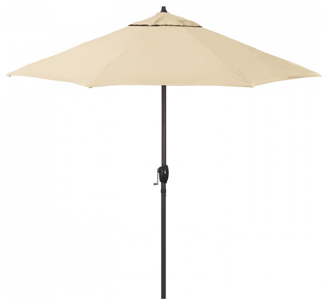 9' Patio Umbrella Bronze Pole Fiberglass Ribs Auto Tilt Pacific Premium