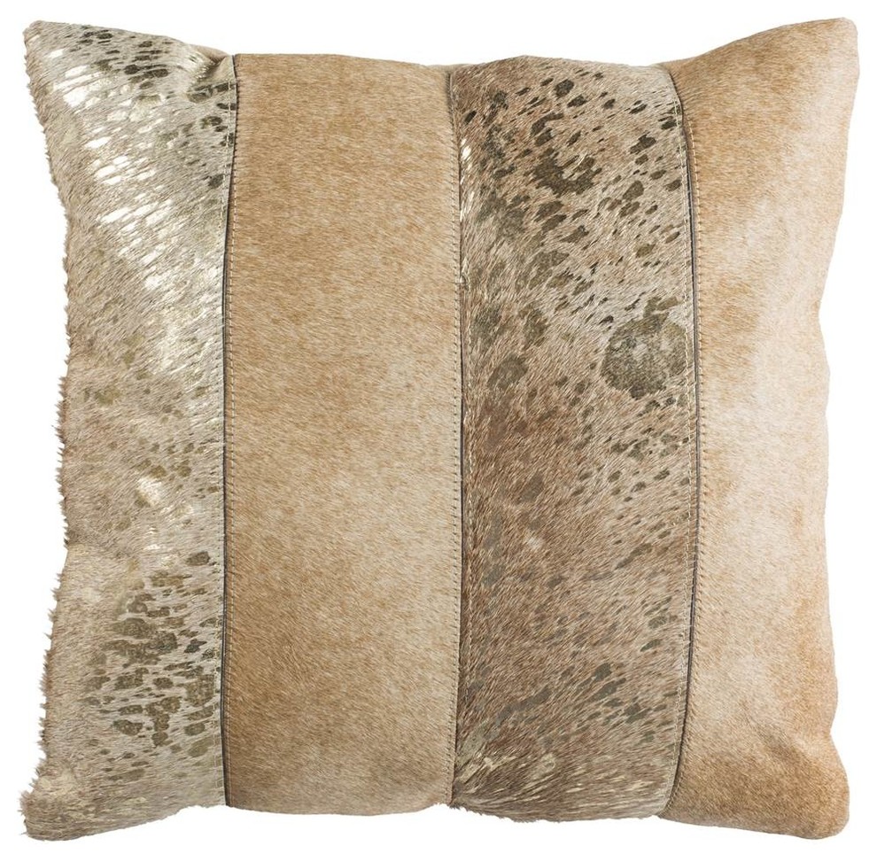 Blair Metallic Cowhide Pillow Contemporary Decorative Pillows by ShopLadder Houzz