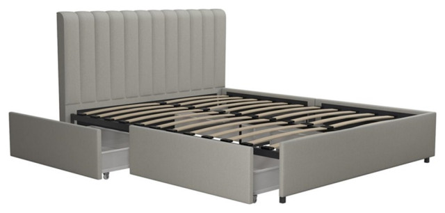 Novogratz Brittany Upholstered Full Bed With Storage Drawers Platform Beds By Homesquare Houzz 