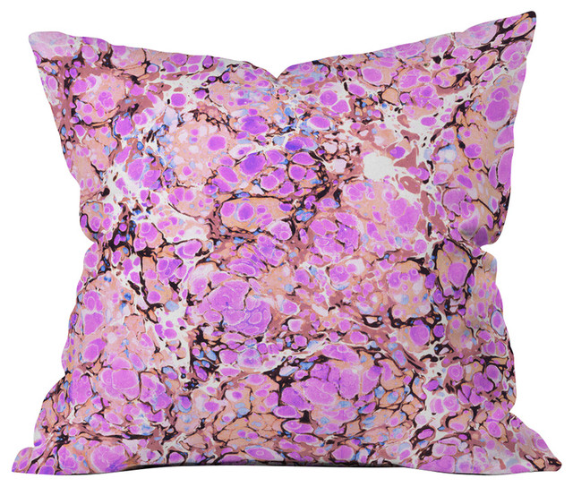 Amy Sia Marble Bubble Lilac Throw Pillow 16 X16 Contemporary