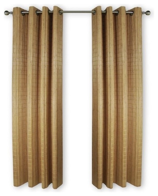 Bamboo Wood Curtain Panel With Grommets, 48"x84" Asian Curtains by Homesquare Houzz