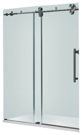 Vigo 60-inch Frameless Tub Door 3/8, Clear and Stainless Steel (VG6041STCL6066)