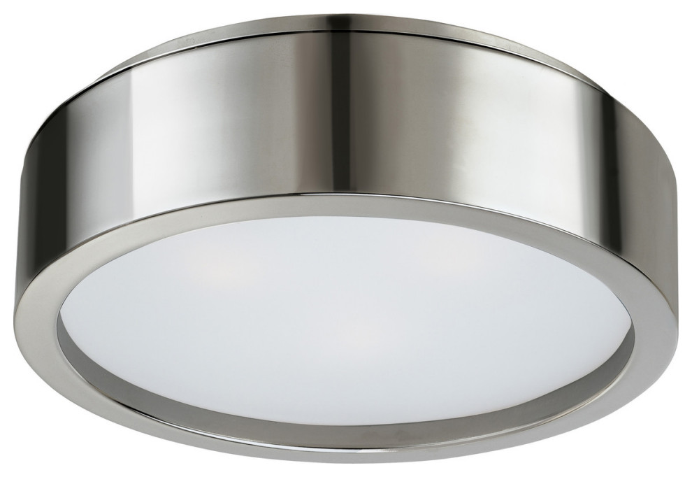 Puck Surface Mount With White Shade Modern Flushmount Ceiling