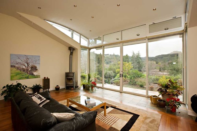 Living Room With Curved Ceiling Wood Burning Fireplace Store