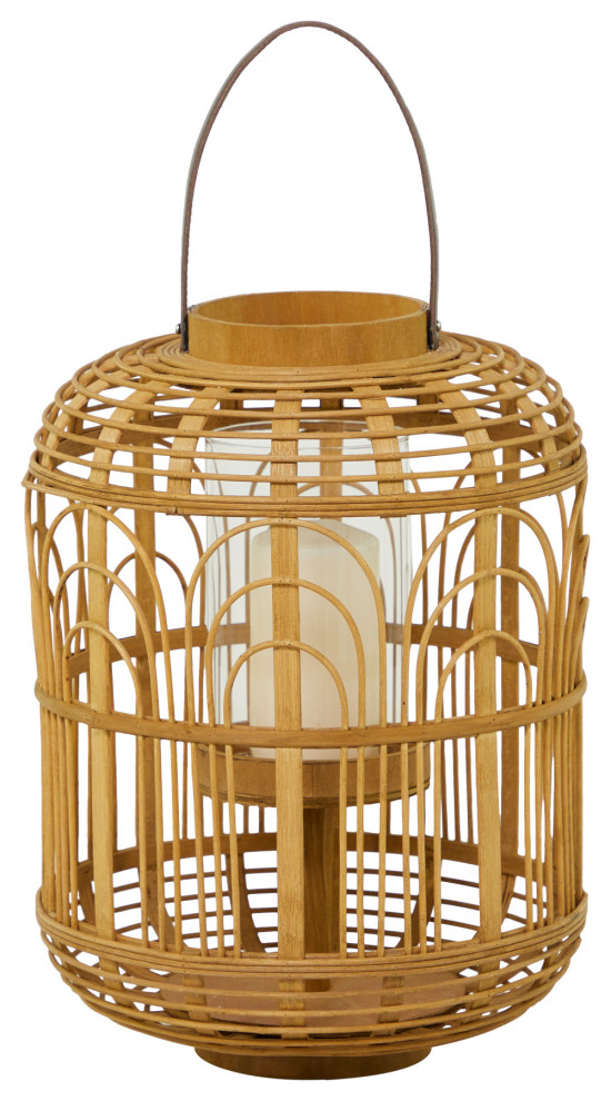 Bohemian Brown Bamboo Candle Lantern 562179