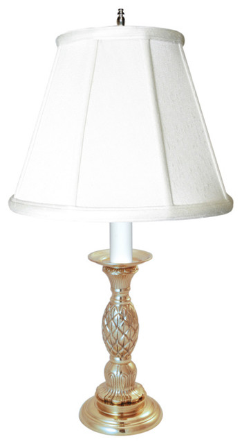 Pineapple Candlestick Table Lamp Pewter Finish With Off White Shade Pineapple Candlestick Table Lamp Pewter Finish With Off White Shade