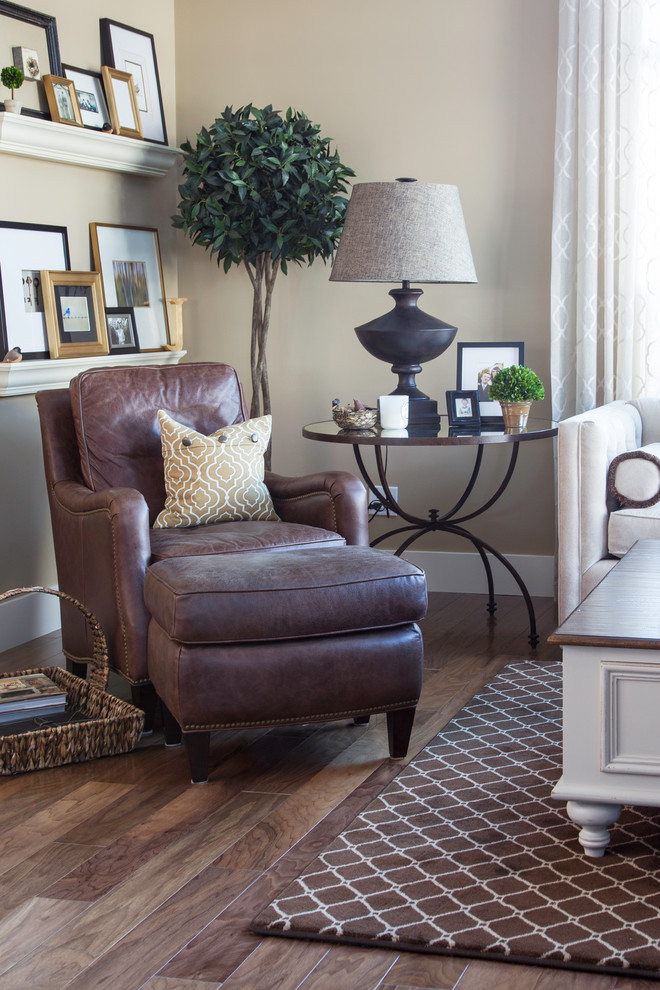 Transitional home design photo in Calgary