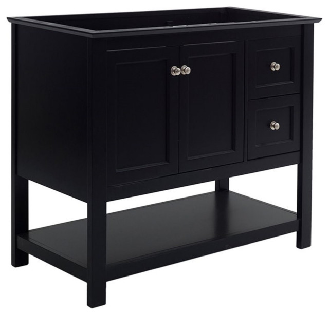 Fresca Manchester 42" Traditional Wood Bathroom with 2door in Black Bathroom