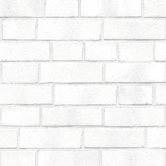 Brick, Removable Wallpaper, White, Sample